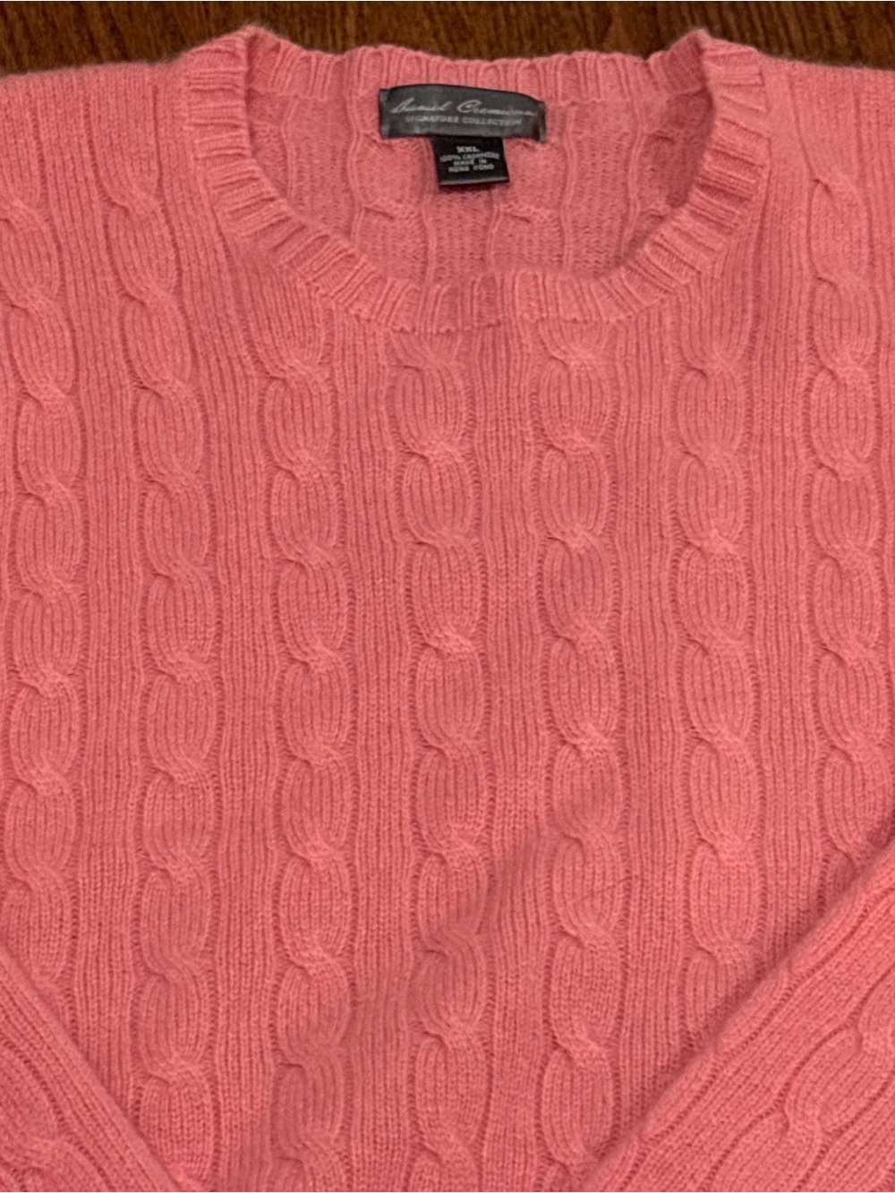 Daniel Cremieux Signature 100% Cashmere Cable-Knit Crewneck Sweater in Pink